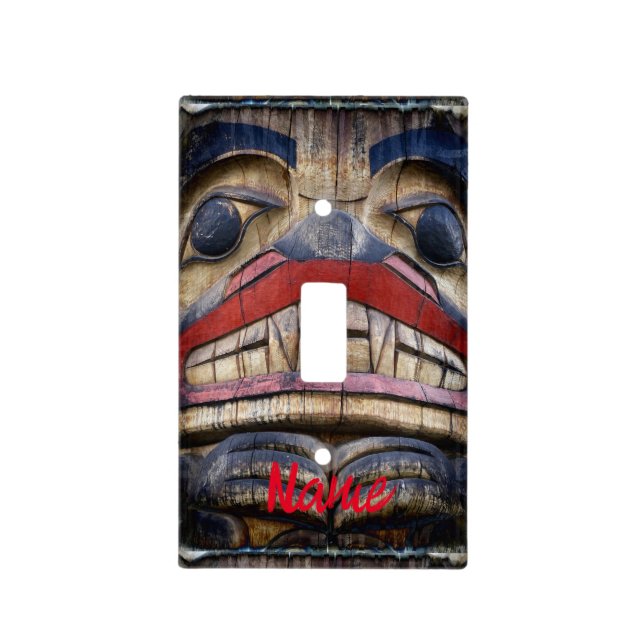 Totem Pole Face Thunder_Cove Light Switch Cover (Front)