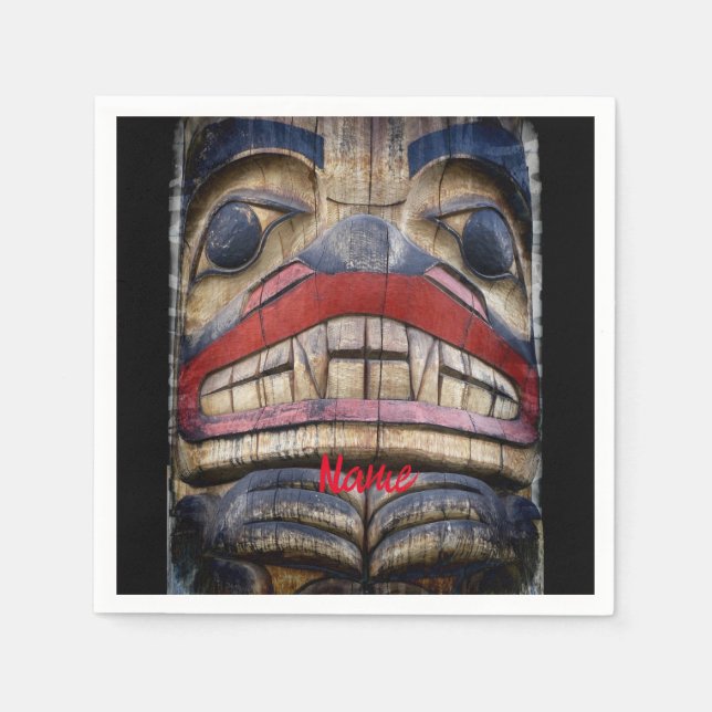 Totem Pole Face Thunder_Cove Napkins (Front)