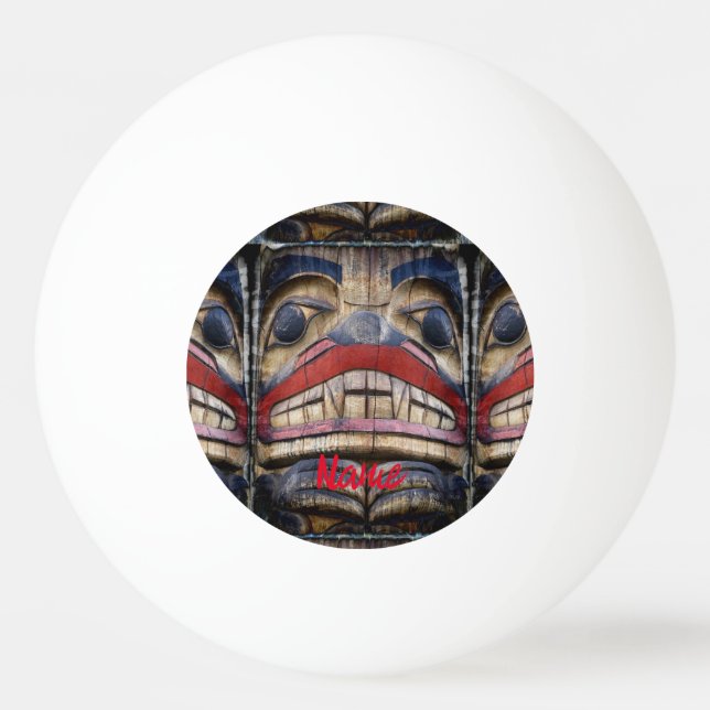 Totem Pole Face Thunder_Cove Ping Pong Ball (Front)