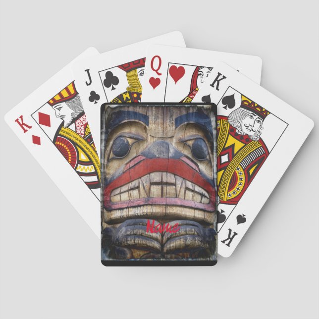 Totem Pole Face Thunder_Cove   Poker Cards (Back)