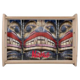 Totem Pole Face Thunder_Cove Serving Tray