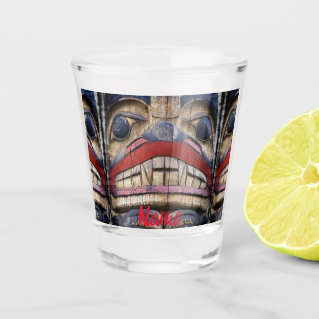 Totem Pole Face Thunder_Cove Shot Glass (Front)