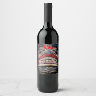 Totem Pole Face Thunder_Cove Wine Label