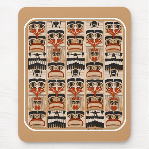 Totem Pole Native Art Inspired Pattern  Mouse Pad