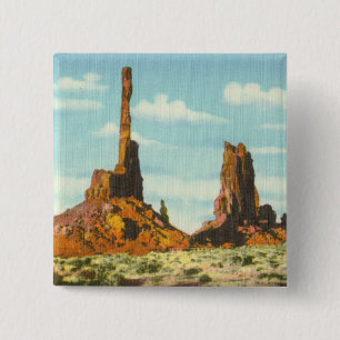 Totem Pole Pinback Button