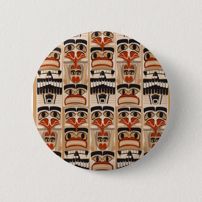 Totem Pole Pinback Button (Front)