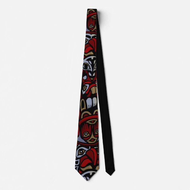 Totem Pole Ties First Nations Art Tie Necktie (Front)