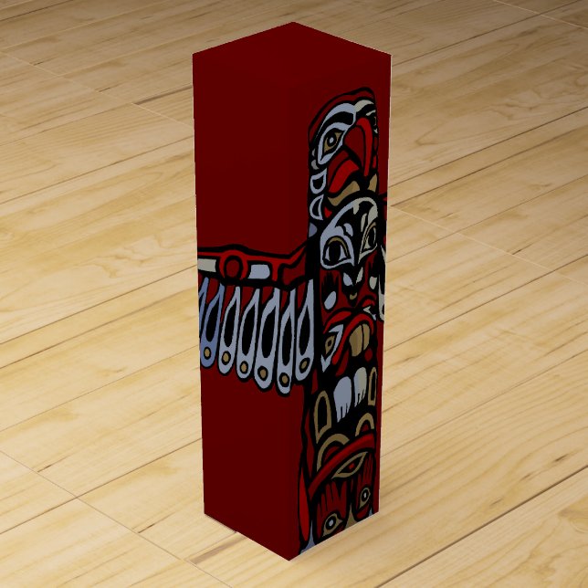 Totem Pole Wine Box Custom Vancouver Souvenir (Front)