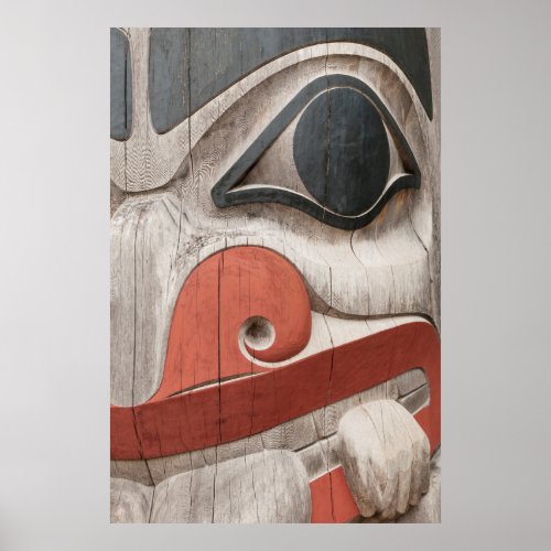 Totem poles at Haida Heritage Centre Museum Poster
