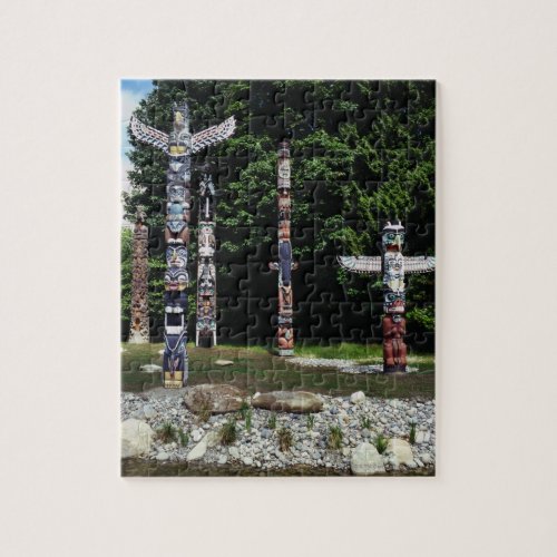 Totem poles Vancouver British Colombia Jigsaw Puzzle