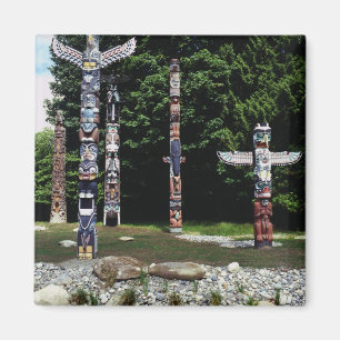 Totem poles, Vancouver, British Colombia Magnet