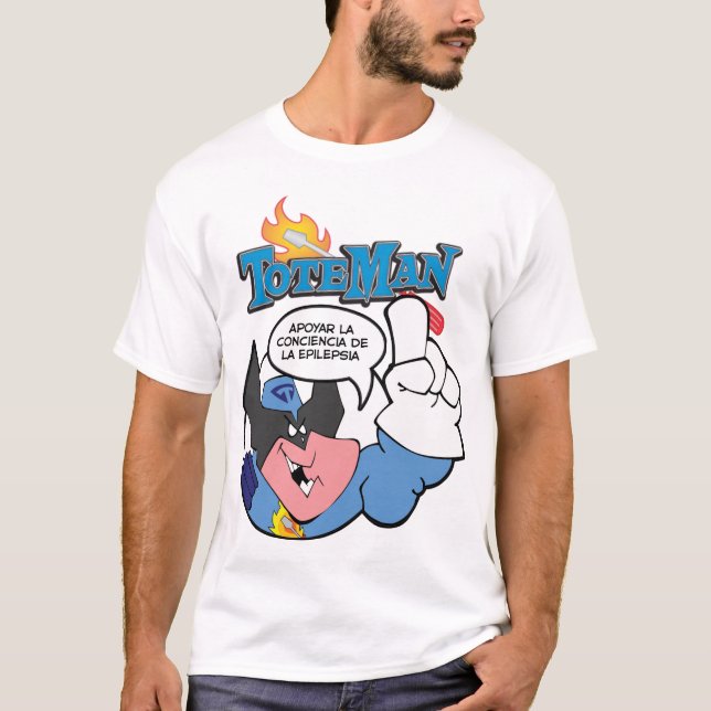 ToteMan Support Epilepsy Awareness (Spanish) T-Shirt (Front)