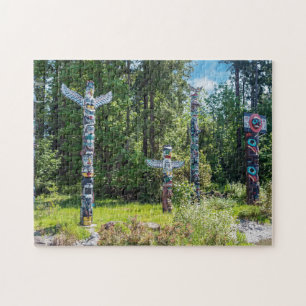 Totems in Stanley Park, Vancouver Canada Jigsaw Puzzle
