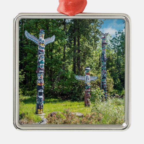 Totems in Stanley Park Vancouver Canada Metal Ornament