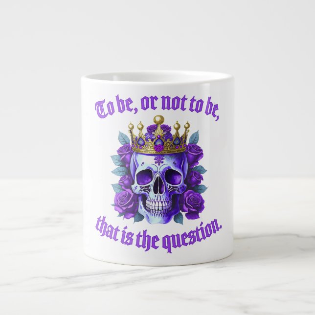 Totenkopf Gift Krone Rosen Sword King Lila Giant Coffee Mug (Front)