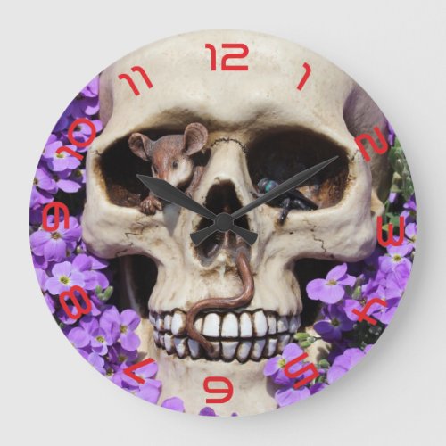 Totenkopf _ Gothic  Wanduhr Large Clock