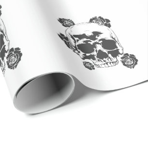 Totenkopf mit Rosen Tattoo Körperkunst Wrapping Paper