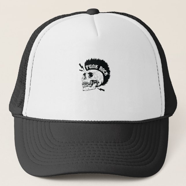 Totenkopf "Punk Rock" Trucker Hat (Front)