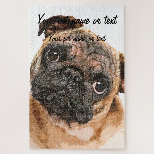 Totes Adore Young Pug Dog Jigsaw Puzzle