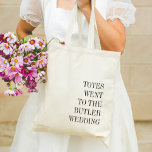 Totes Went to the Wedding | Wedding Favor Tote Bag<br><div class="desc">These cute personalized totes with a funny tongue in cheek saying make perfect wedding welcome bags or wedding favors. Minimalist design features "totes went to the [name] wedding" in black serif lettering aligned at the lower right.</div>