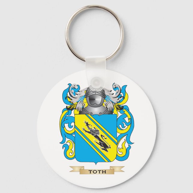 Toth Family Crest (Coat of Arms) Keychain (Front)