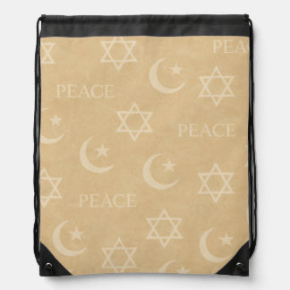 Toting Peace Drawstring Bag