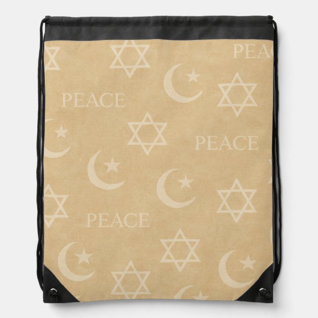 Toting Peace Drawstring Bag (Front)