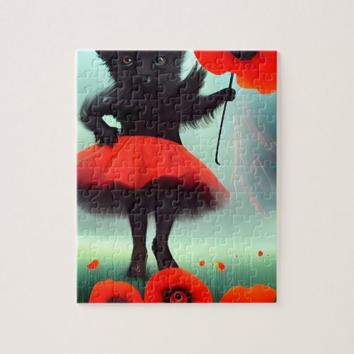Toto in the Poppy Field Jigsaw Puzzle