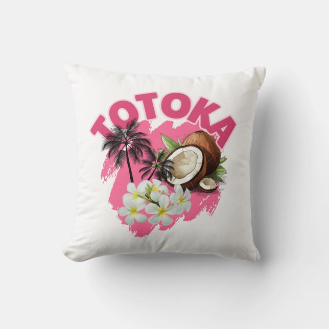 TOTOKA - Beautiful in Fijian Throw Pillow (Front)