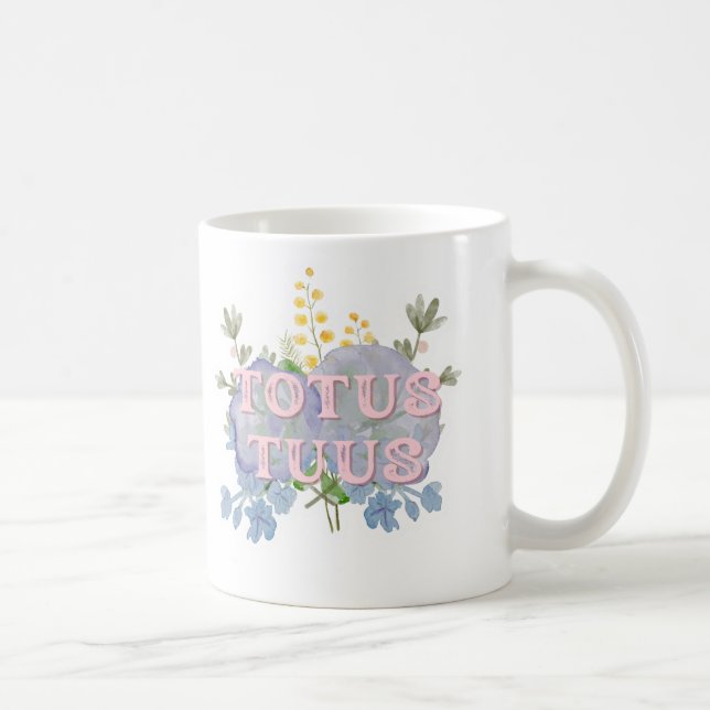Totus Tuus Catholic Marian Floral Mug (Right)