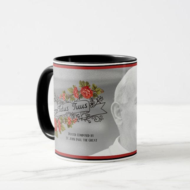 Totus Tuus Catholic Mary Prayer Pope John Paul Mug (Front Left)