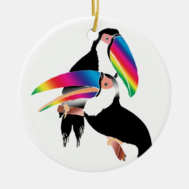 Tou Toucans Ceramic Ornament (Front)