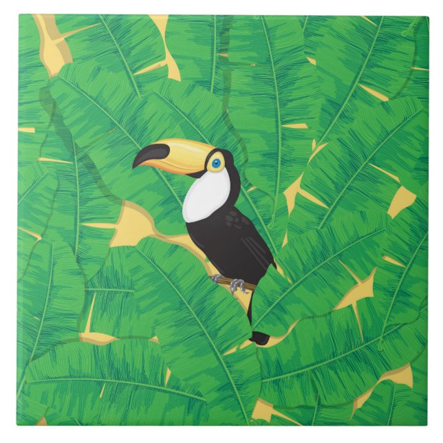 Toucan and banana leaves tile (Front)
