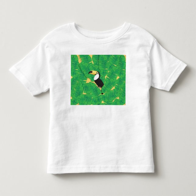 Toucan and banana leaves toddler t-shirt (Front)