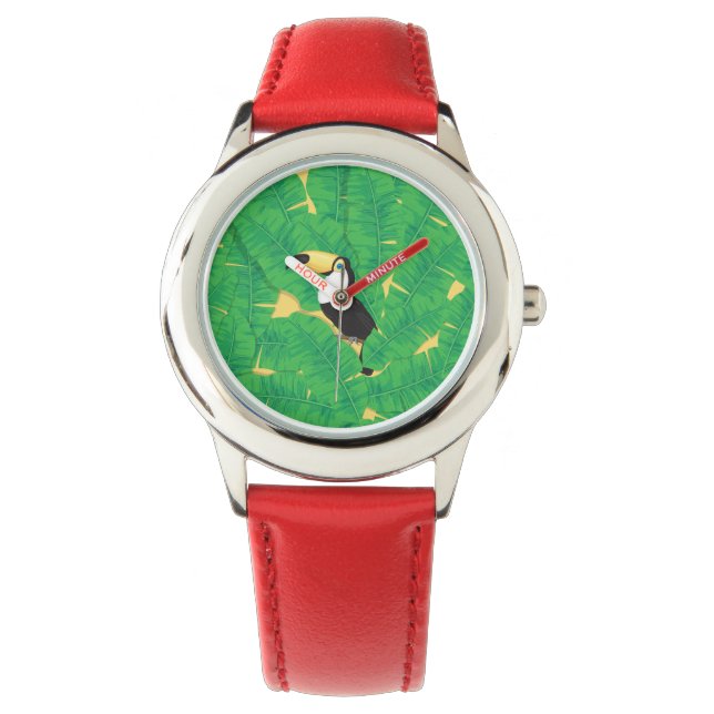 Toucan and banana leaves watch (Front)