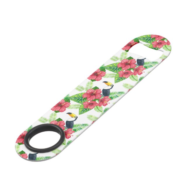 Toucan and tropical bouquet bar key (Front Angled)