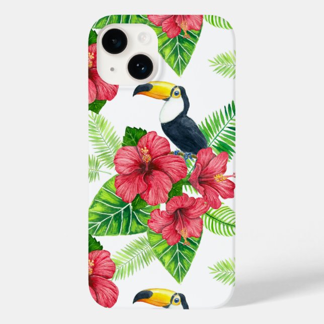 Toucan and tropical bouquet Case-Mate iPhone case (Back)