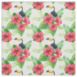 Toucan and tropical bouquet fabric