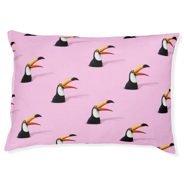 Toucan Announcement: Tropical Pink Paradise Pet Bed (Front)