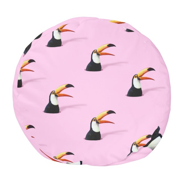 Toucan Announcement: Tropical Pink Paradise Pouf (Bottom)