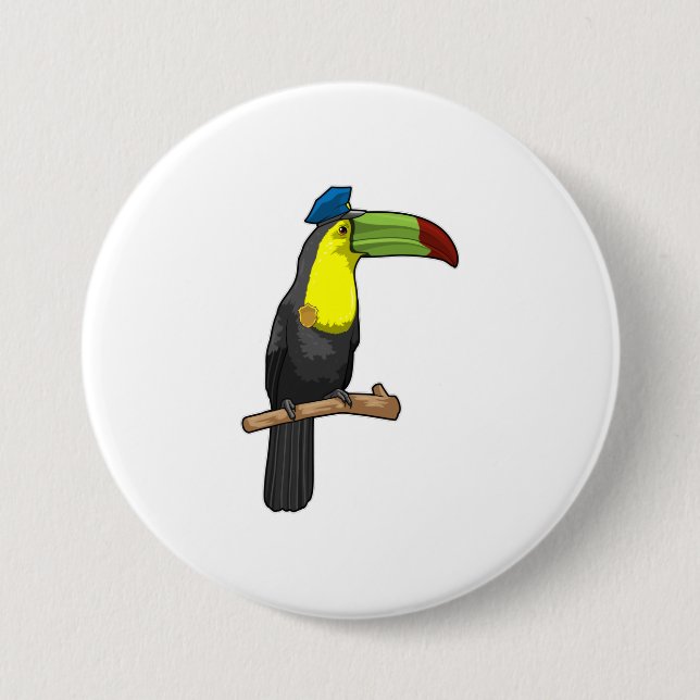 Toucan as Police officer Police Button (Front)