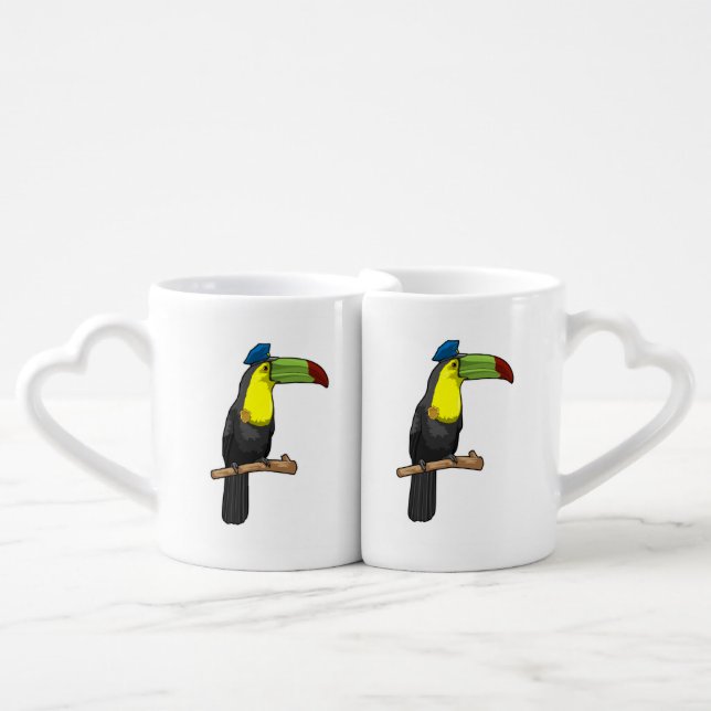 Toucan as Police officer Police Coffee Mug Set (Front Nesting)