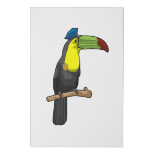 Toucan as Police officer Police Faux Canvas Print