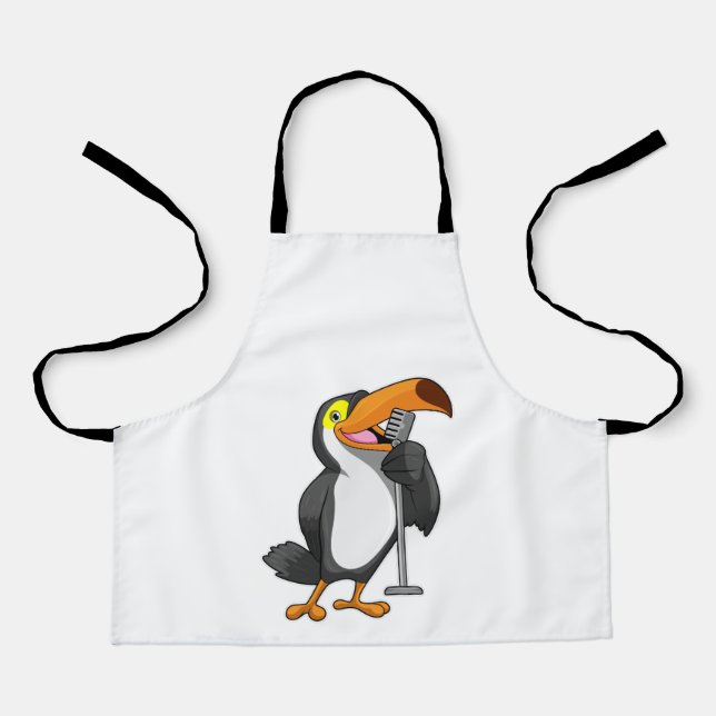Toucan at Music with Microphone Apron (Front)