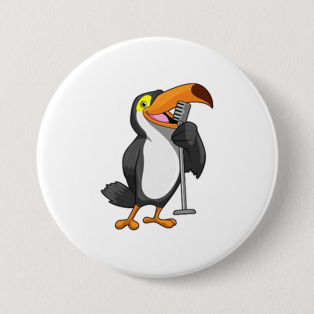 Toucan at Music with Microphone Button (Front)