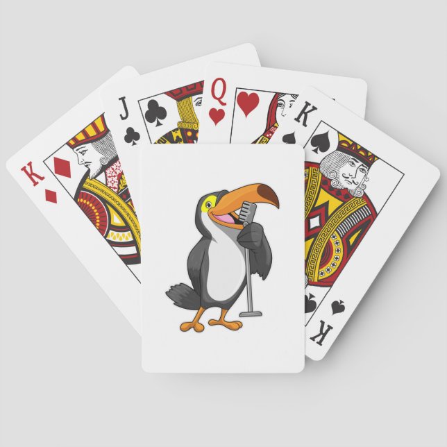 Toucan at Music with Microphone Poker Cards (Back)