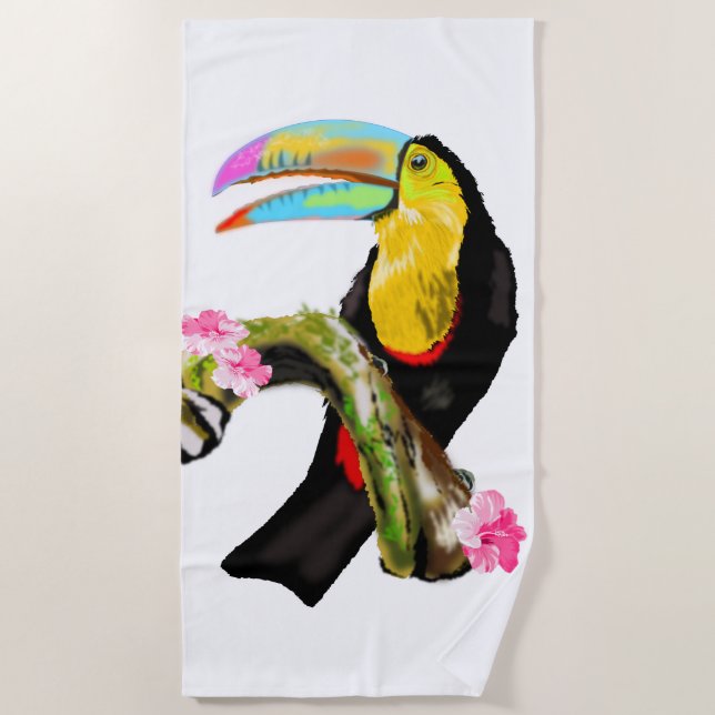 Toucan Bird Beach Towel Toco Your Color (Front)