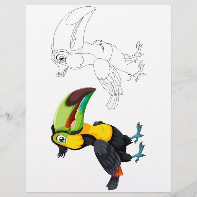 toucan bird coloring page (Front)
