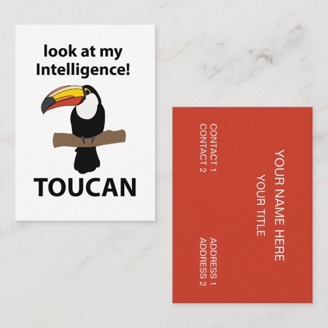 Toucan Bird Funny Tropical Business Card (Front/Back)