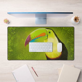 Toucan Bird Illustration Desk Mat by wasootch at Zazzle